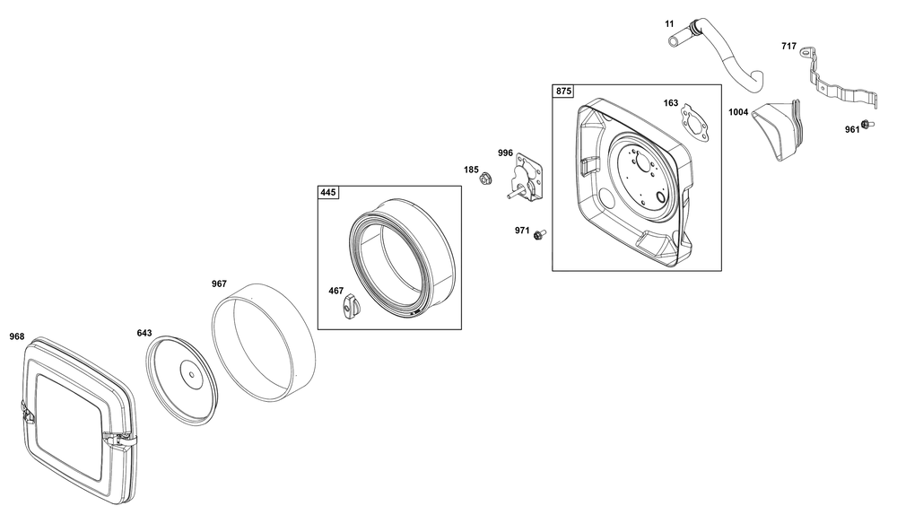 Air Cleaner Group Diagram and Parts List for 356777-0048-B5 200000 - 399999 Briggs and Stratton Engine